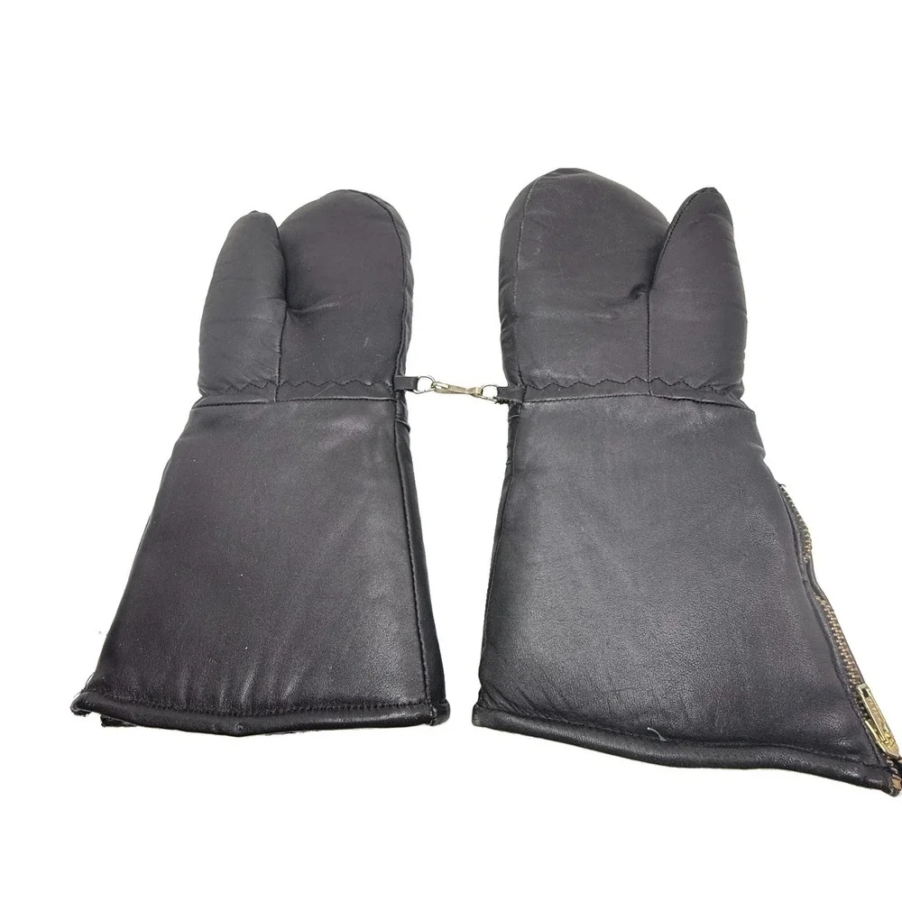Arctic Cat Vintage 70s Cowhide Leather Snowmobile Mittens Mens S Purple Ski
